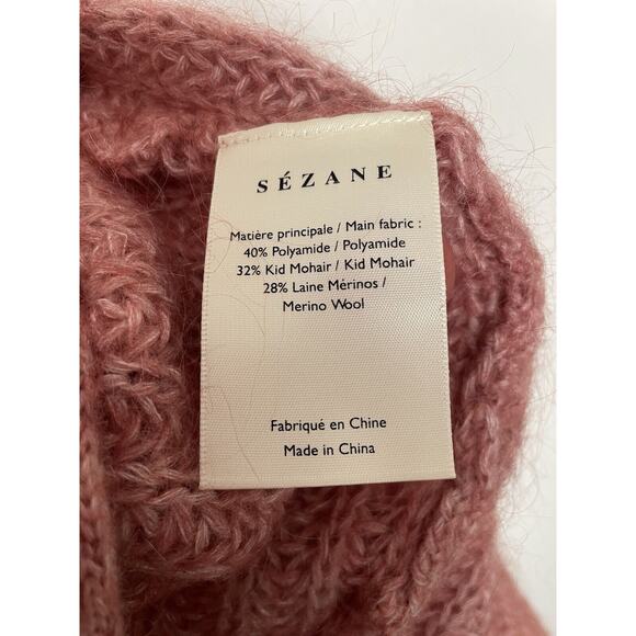 Sezane Sweater Cardigan Fuzzy Wool Mohair Ribbed Knit Achille - Picture 13 of 13